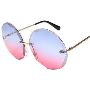 Round Cut Rimless Sunglasses